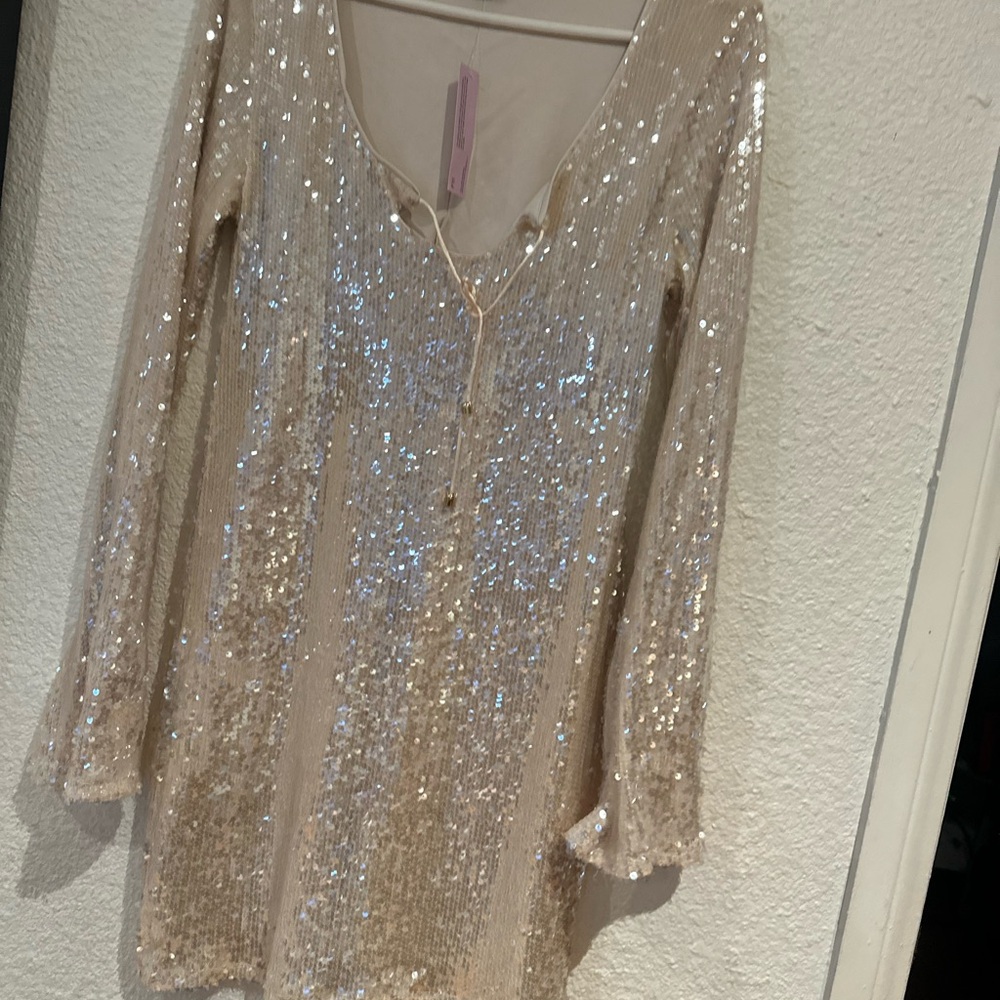 Sequin V-Neck Dress